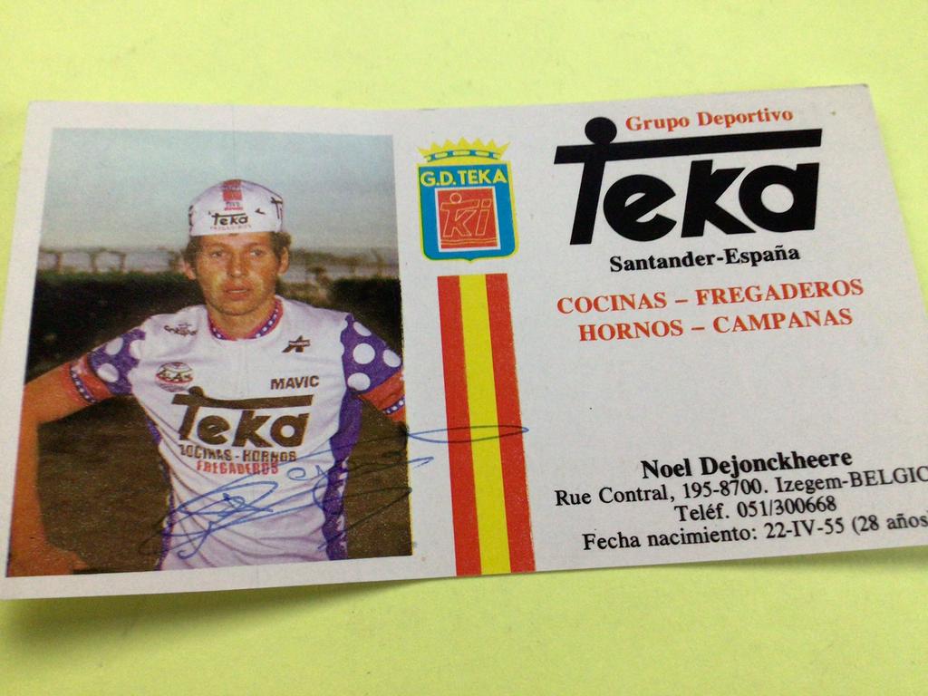 wielerkaart 1984 team teka  noel dejonckheere  signe, Verzenden, Zo goed als nieuw