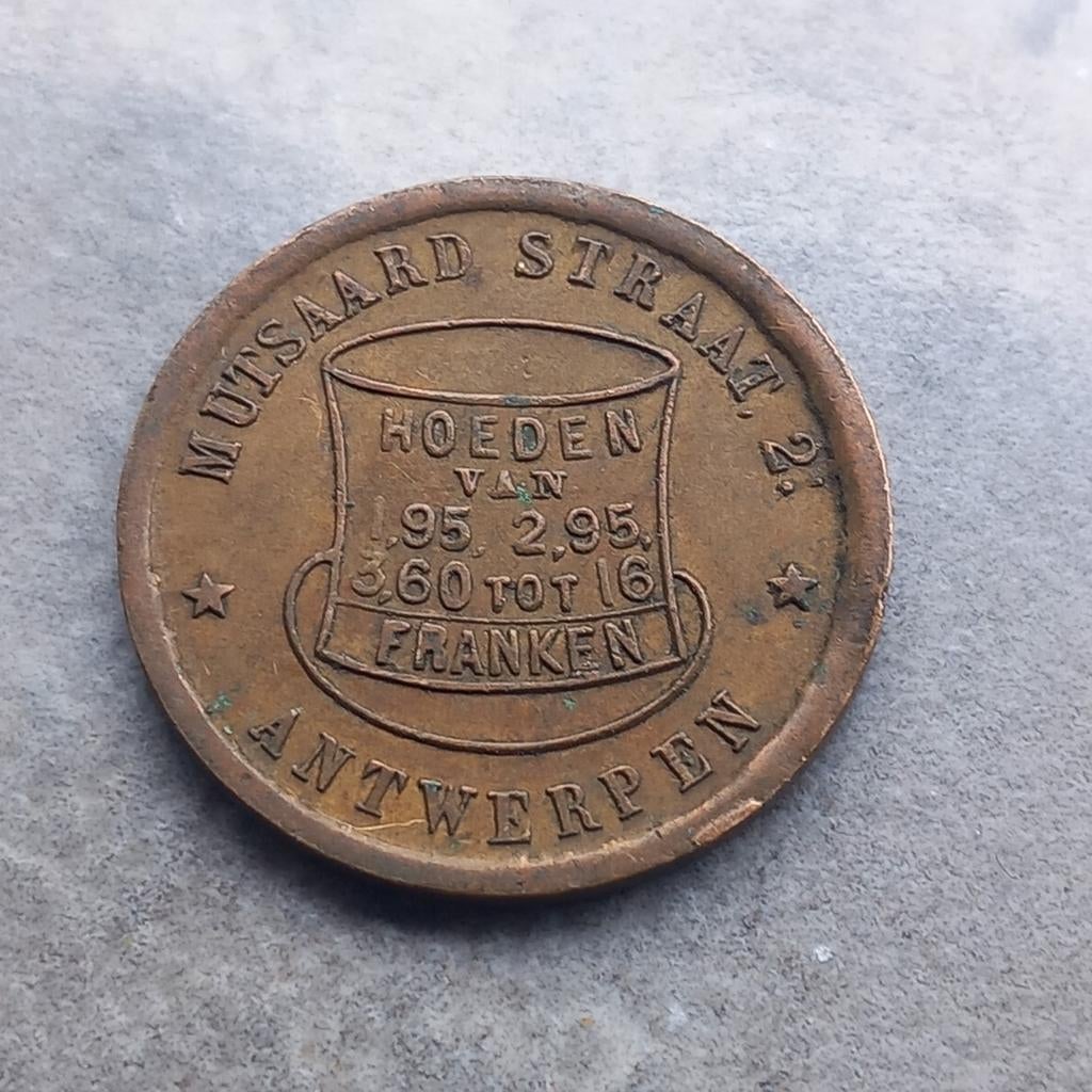 Hoeden Antwerpen Felix Goemans zoon, Postzegels en Munten, Penningen en Medailles, Ophalen of Verzenden