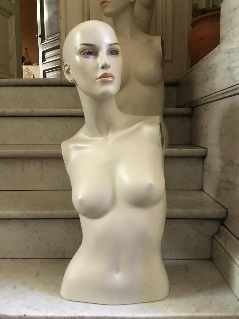 4 bovenlichamen van etalagepoppen, Antiek en Kunst, Ophalen of Verzenden