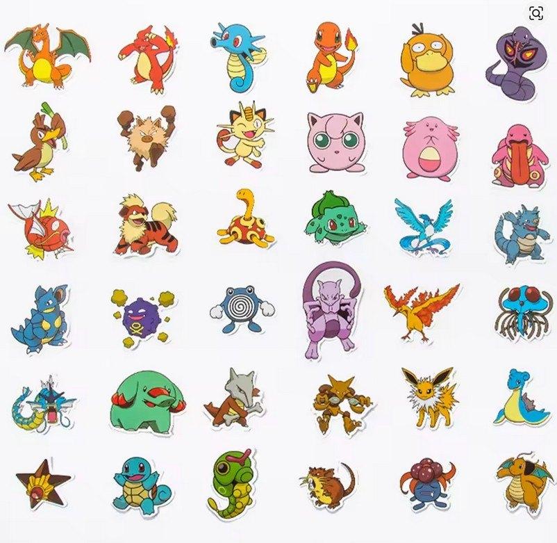 Pokemon - 50 autocollants / Stickers (Mangas - Anime), Enlèvement ou Envoi, Neuf, Bande dessinée ou Dessin animé