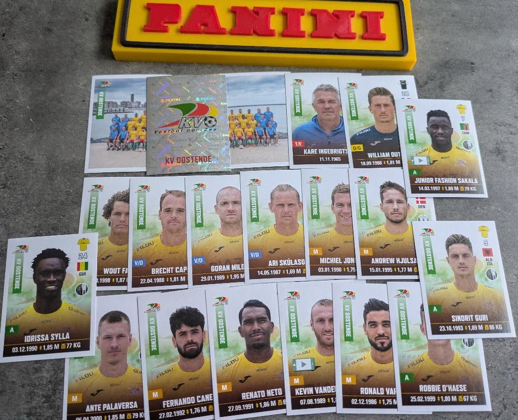 PANINI 20x STICKERS FOOTBALL 2019/20  KV OOSTENDE, Ophalen of Verzenden, Nieuw
