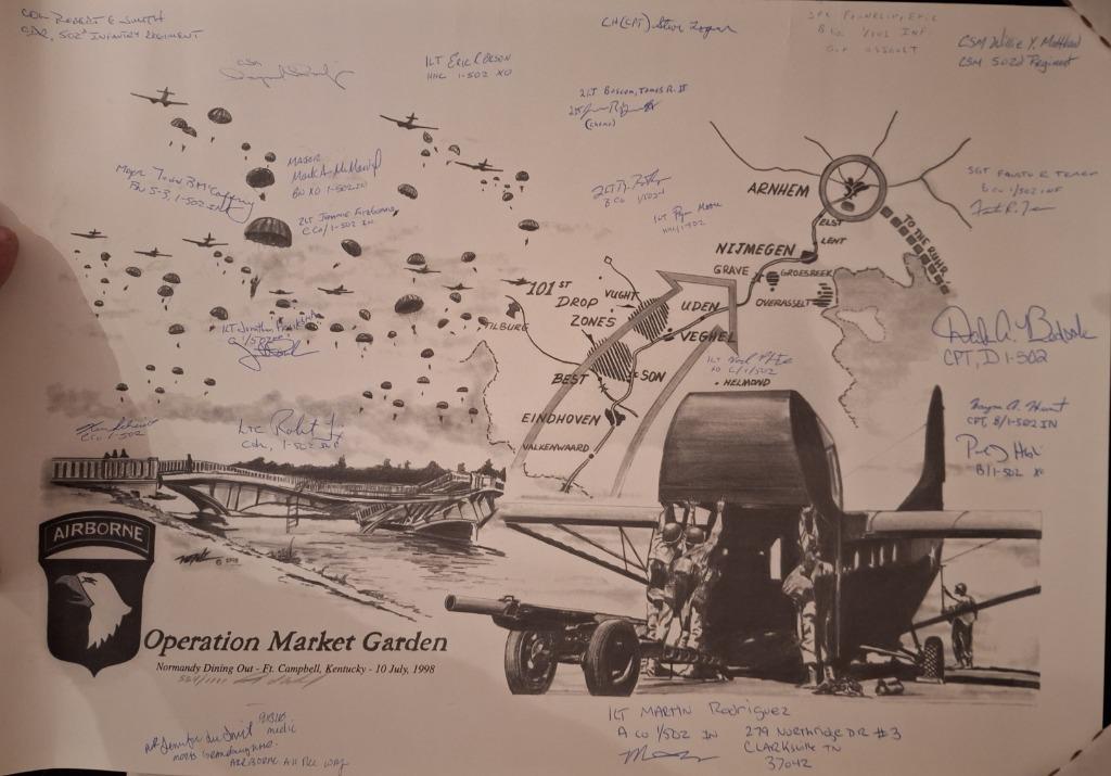 22 autographes vétérans 101 AIRBORNE (MARKET GARDEN), Enlèvement ou Envoi