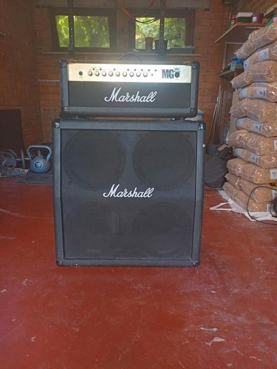 Marshall MG100HFX + MG412A, Muziek en Instrumenten, Ophalen, Gebruikt, Gitaar, 100 watt of meer