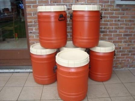 Curtec tonnen, vaten van 64 L met schroefdeksel, Tuin en Terras, Regentonnen, Minder dan 75 liter, Ophalen, Zo goed als nieuw