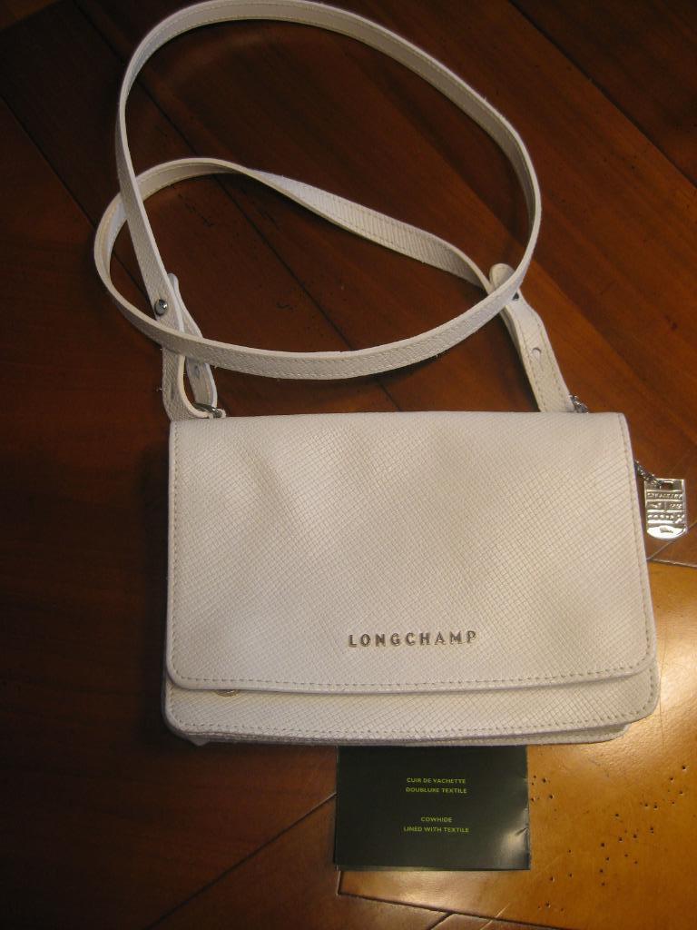 sac en cuir vachette Longchamps blanc, Enlèvement ou Envoi, Comme neuf, Blanc, Sac à bandoulière