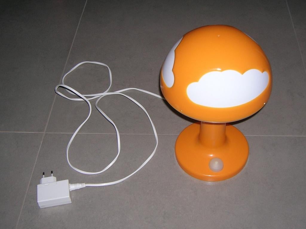 Vintage Ikea Skojig Orange/Wit Mushroom cloud lamp, Ophalen of Verzenden, Zo goed als nieuw, Lamp
