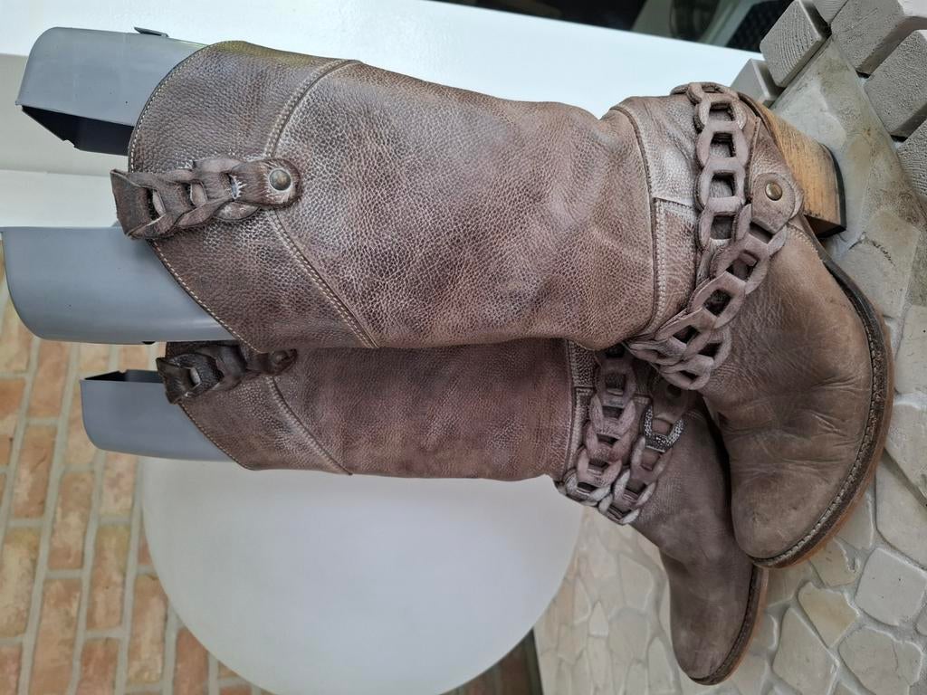 Cowboy laarzen boots 45€ mt.37., Kleding | Dames, Schoenen, Ophalen, Hoge laarzen, Bruin, Zo goed als nieuw