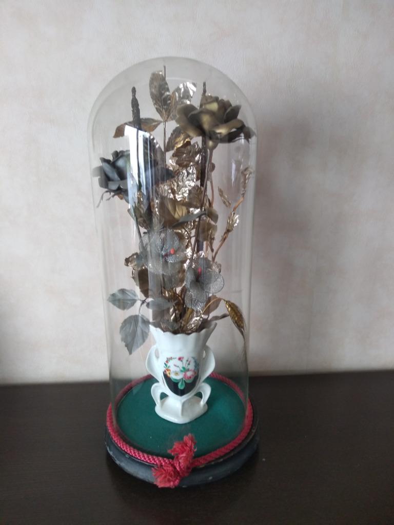 Antiek bloemenstuk onder stolp, Antiek en Kunst, Ophalen