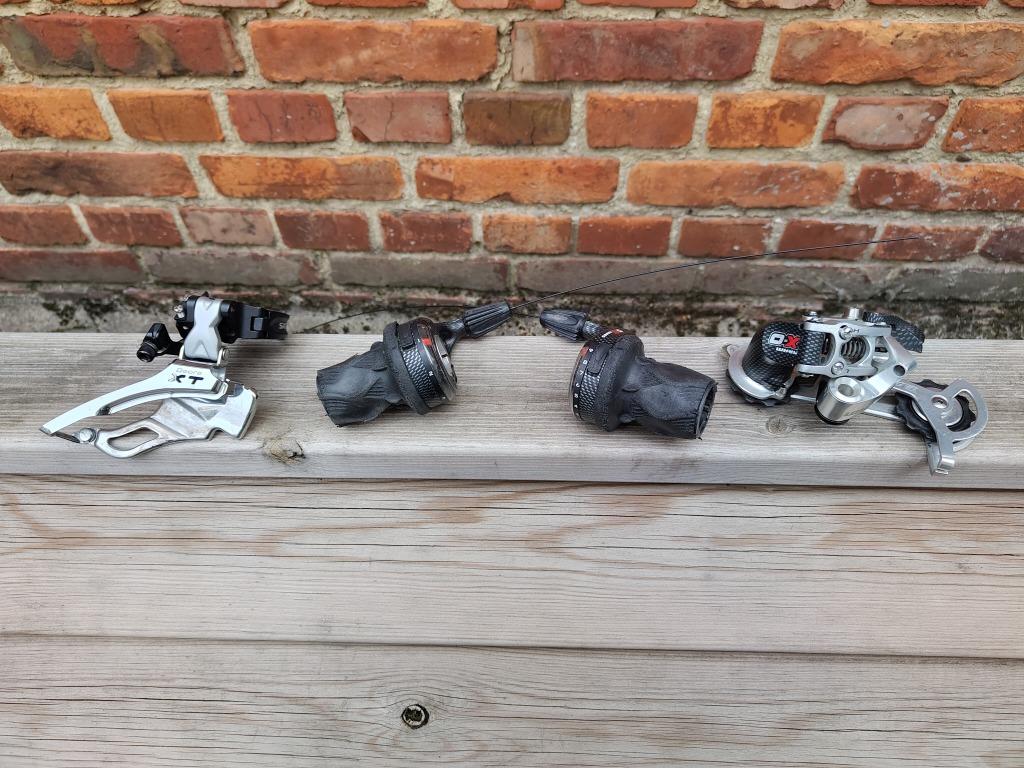 SRAM X-0 3x9 shifter en shifters, Fietsen en Brommers, Fietsonderdelen, Gebruikt, Mountainbike, Derailleur of Ketting, Ophalen