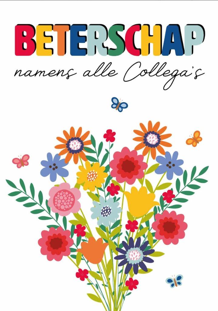 10x wenskaart met beterschap van alle collega's, Enlèvement, Neuf