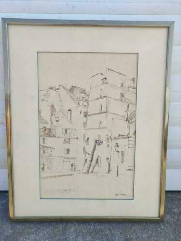 dessin paris signe robert liard, Antiquités & Art, Art | Dessins & Photographie, Enlèvement ou Envoi