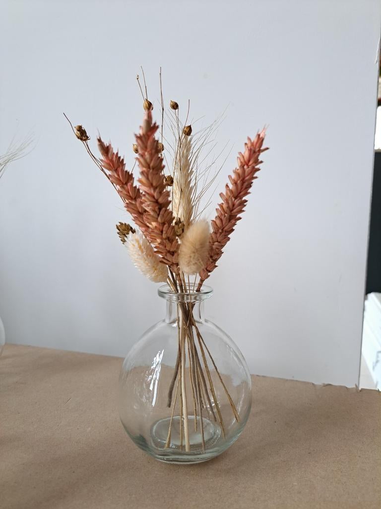 26 doorzichtige bolvaasjes met droogbloemen, Enlèvement, Neuf