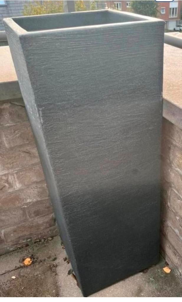 Hoge bloempot plastiekgrijs, Tuin en Terras, Ophalen, Zo goed als nieuw, Binnen