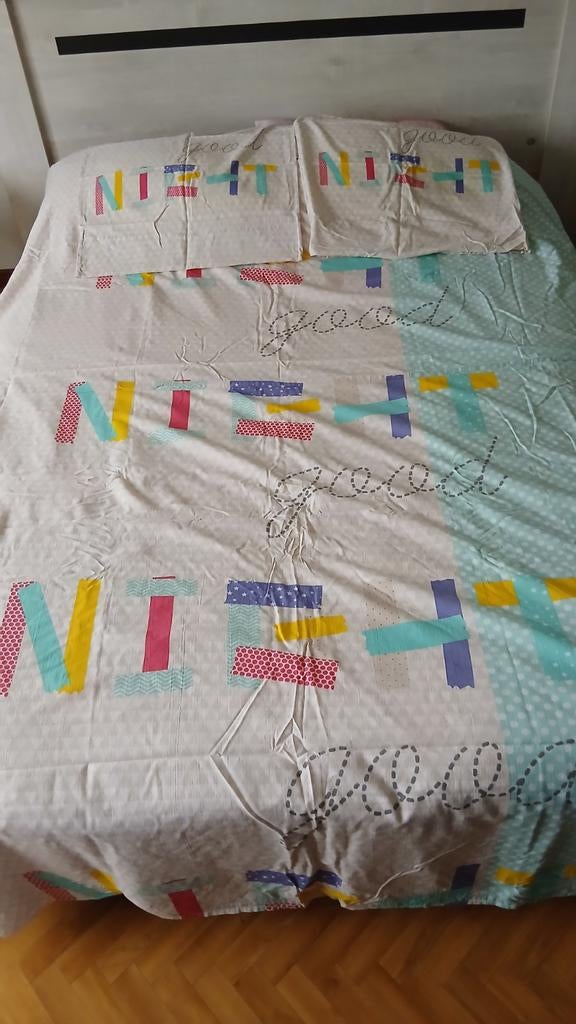 Housse de couette réversible, Maison & Meubles, Enlèvement, Utilisé, Deux personnes, Housse de couette