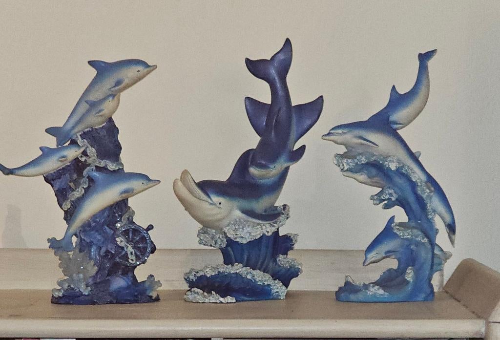 3 grote dolfijnen, Verzamelen, Ophalen, Gebruikt, Beeldje of Figuurtje