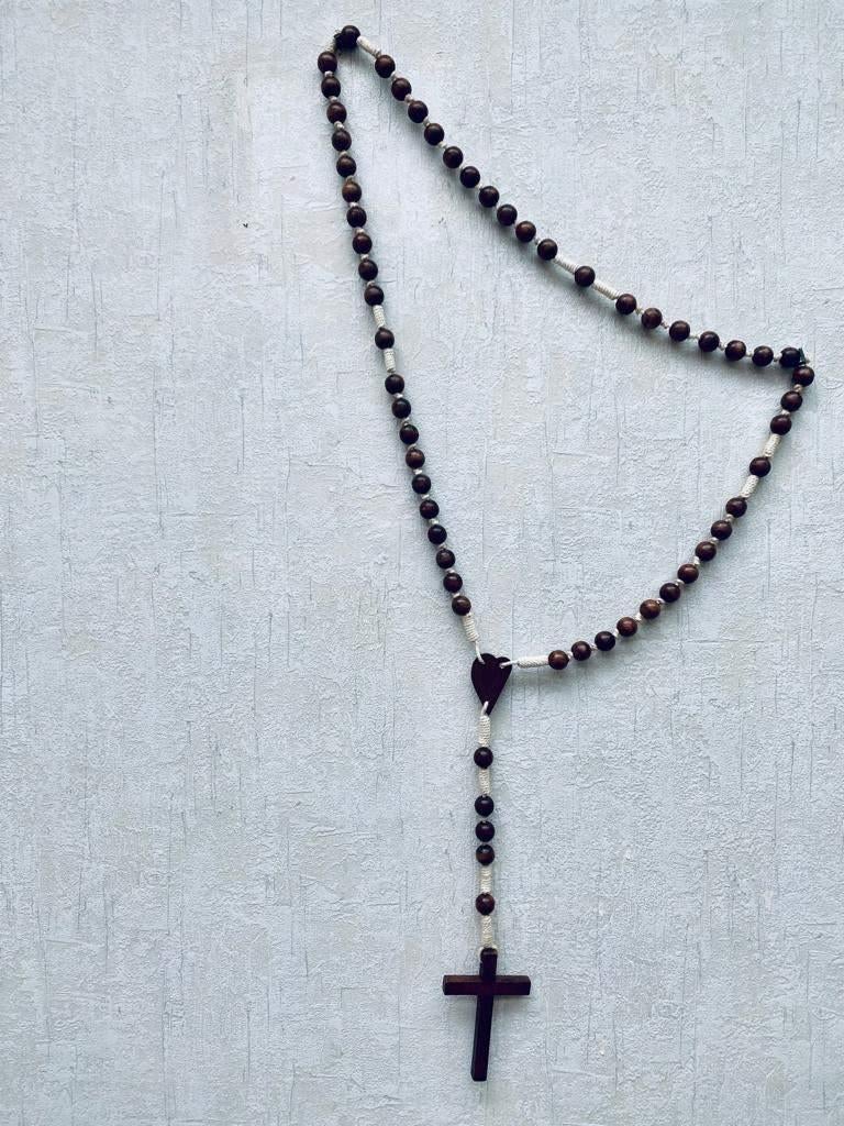 Grote houten Rozenkrans / Paternoster / Gebedssnoer., Antiek en Kunst, Antiek | Religieuze voorwerpen, Ophalen of Verzenden