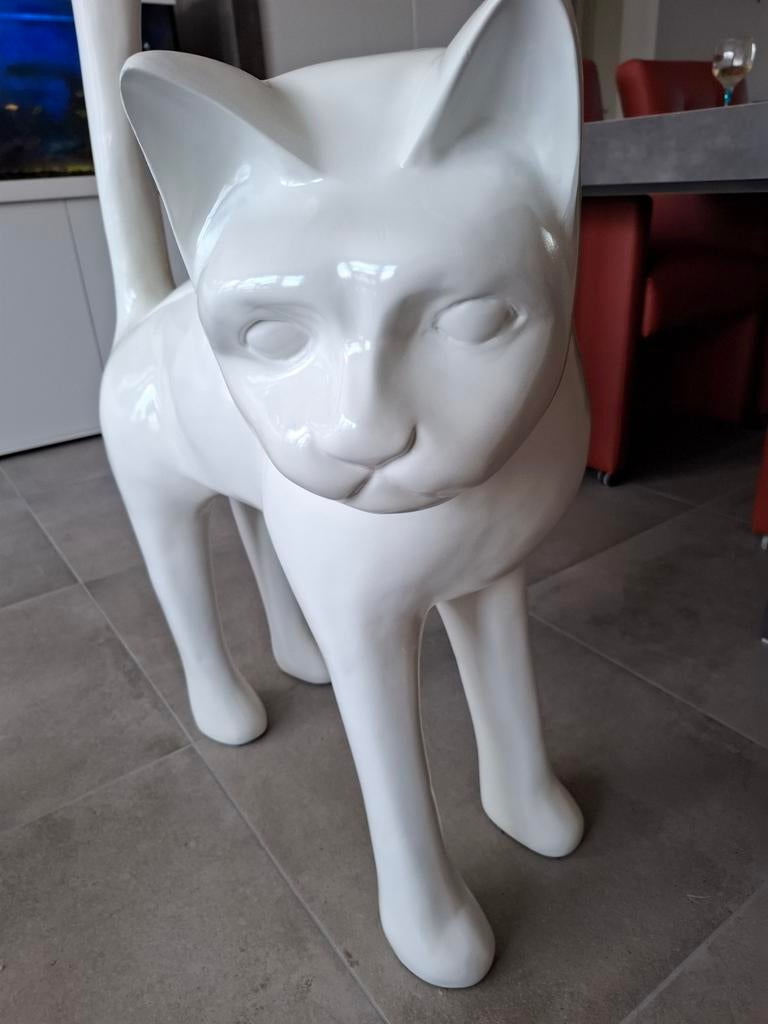 Grand chat blanc XXL, Jardin & Terrasse, Enlèvement