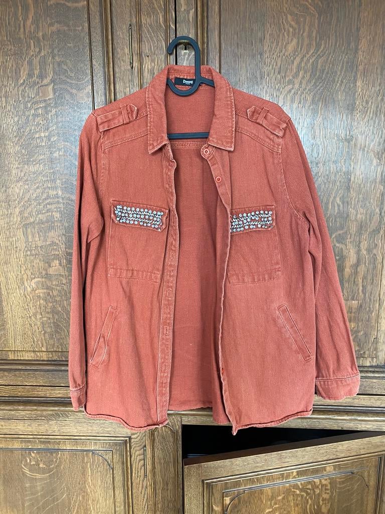 Vete chemise jeans terracotta, Kleding | Dames, Jassen | Zomer, Ophalen of Verzenden, Nieuw, Maat 38/40 (M), Oranje