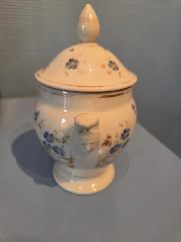 Zeer mooie suikerpot in Oud Brussels porselein, Antiek en Kunst, Ophalen