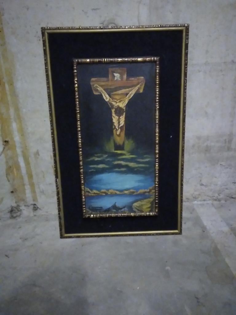 Apart schilderij Jezus aan het kruis, Antiek en Kunst, Ophalen