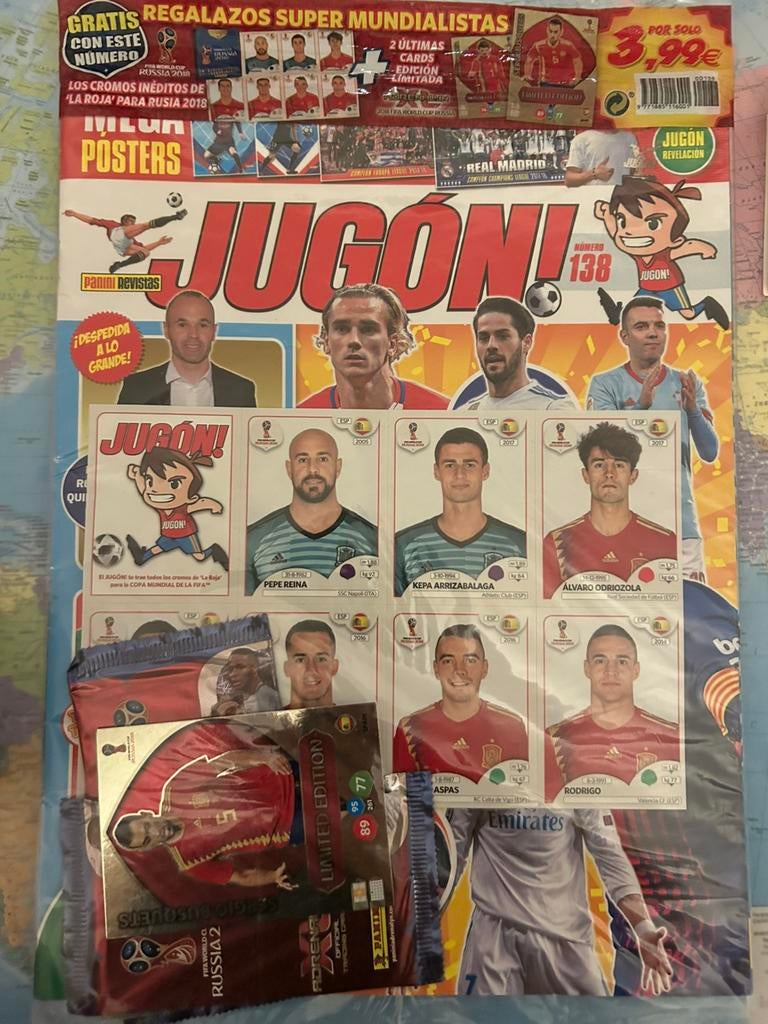 Panini Spanje ‘ Update Spanje WK 2018’, Ophalen of Verzenden, Zo goed als nieuw, Meerdere stickers