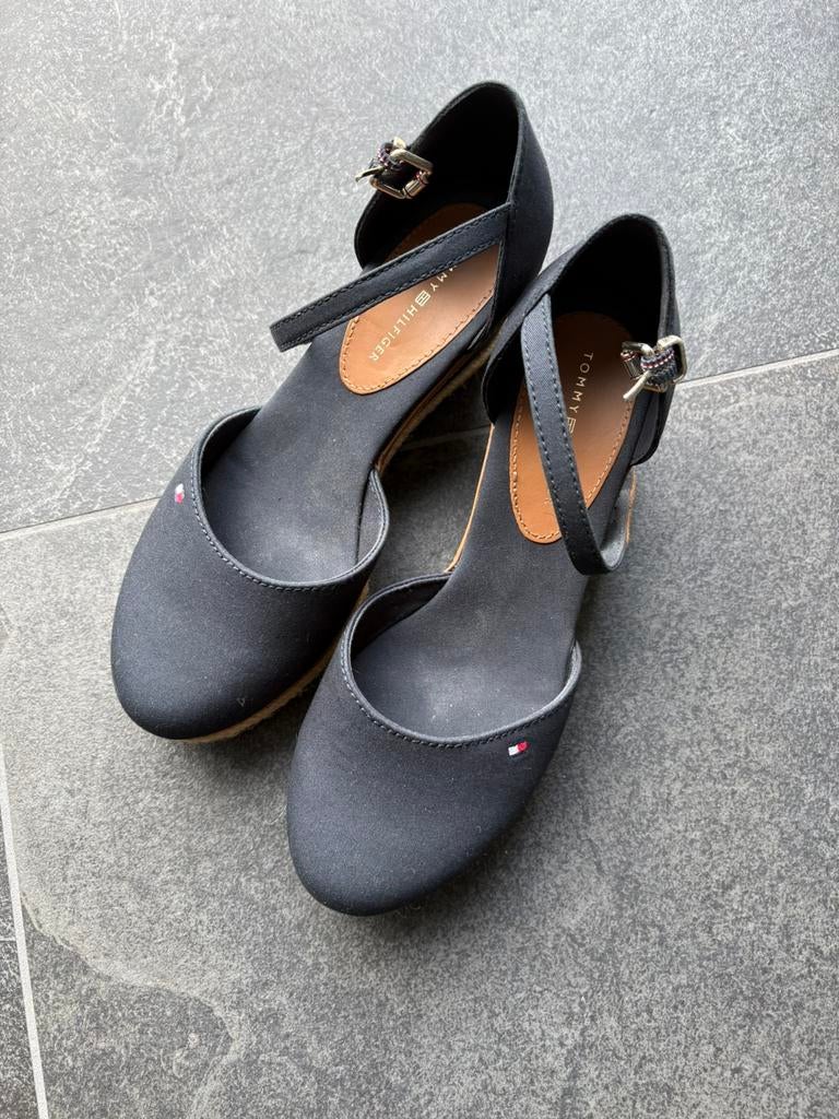 Espadrille dames merk Tommy Hilfiger, Ophalen, Espadrilles, Blauw, Zo goed als nieuw