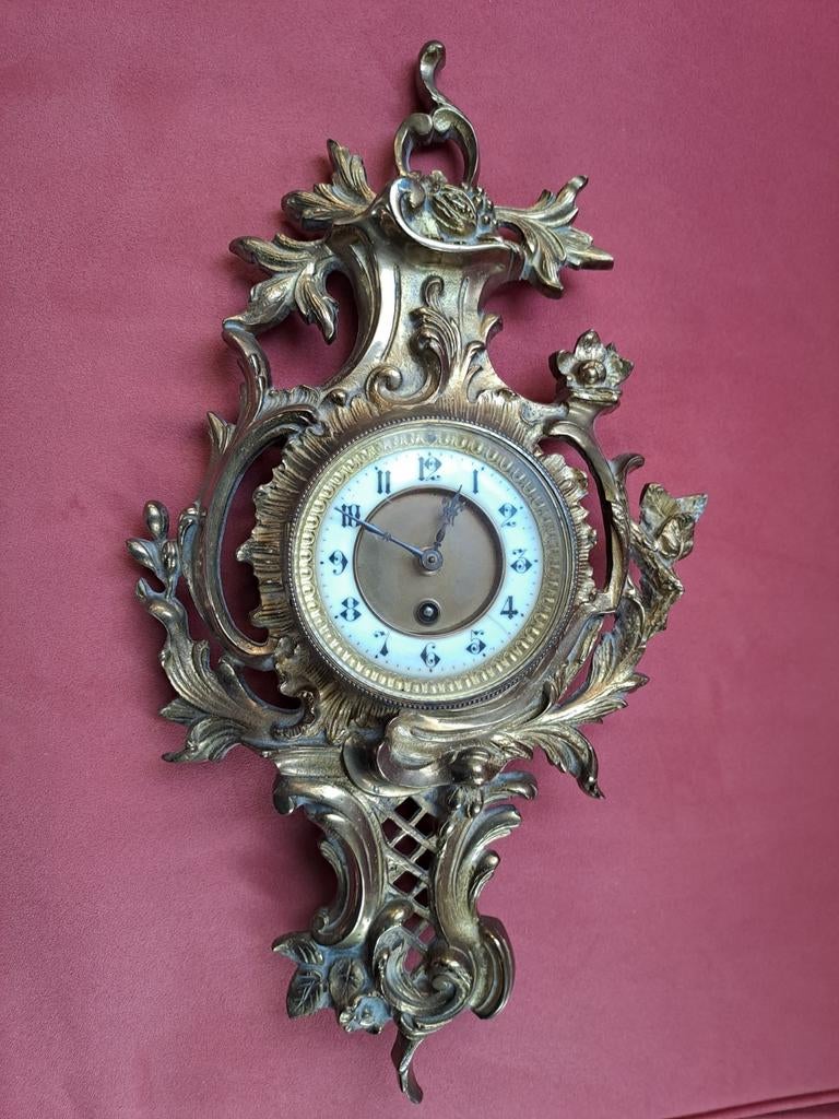 Horloge murale rococo française ancienne, Antiquités & Art, Enlèvement