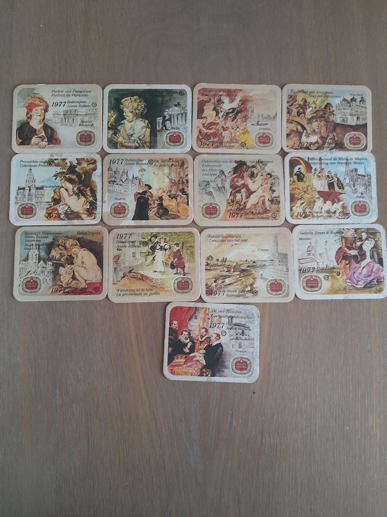 13 bierviltjes Stella artois rubensjaar, Verzamelen, Ophalen of Verzenden, Stella Artois
