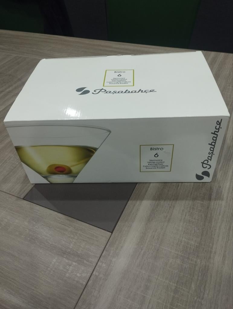 6 verres à Martini/cocktail, 190 ml, Pasabahce Bistro, neuf, Ophalen