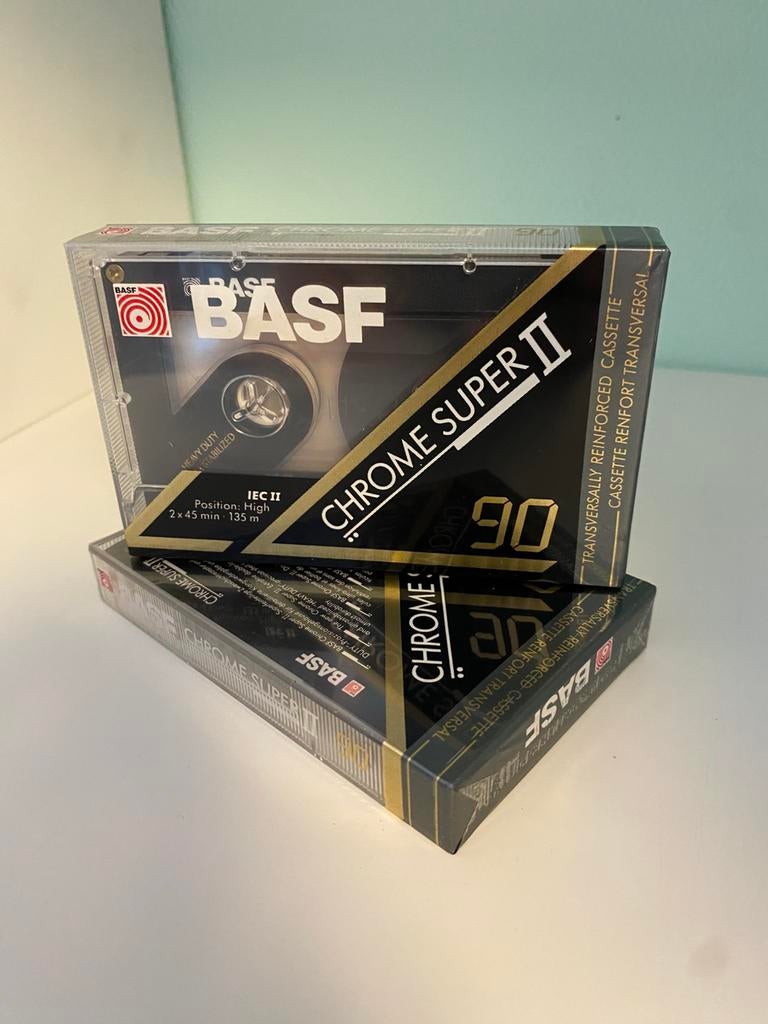 BASF Chrome super II 90 - 2 tapes, Cd's en Dvd's, Cassettebandjes, Verzenden, Nieuw in verpakking, 2 t/m 25 bandjes, Onbespeeld
