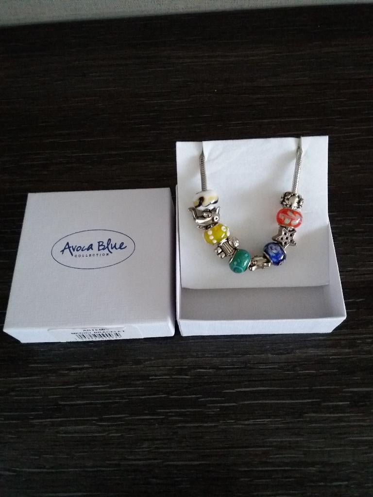 Avoca Blue - zilveren bedelarmband, Ophalen of Verzenden, Nieuw, Zilver, Met bedels of kralen