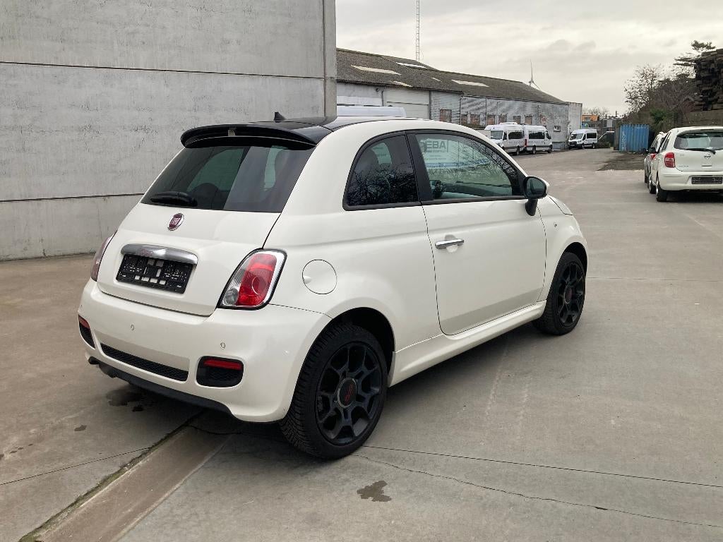 Fiat 500 1.4 S benzine 10/2013 met 89000km*FULL OPTIE*100PK, Auto's, Fiat, Euro 5, Zwart, 4 cilinders, Wit