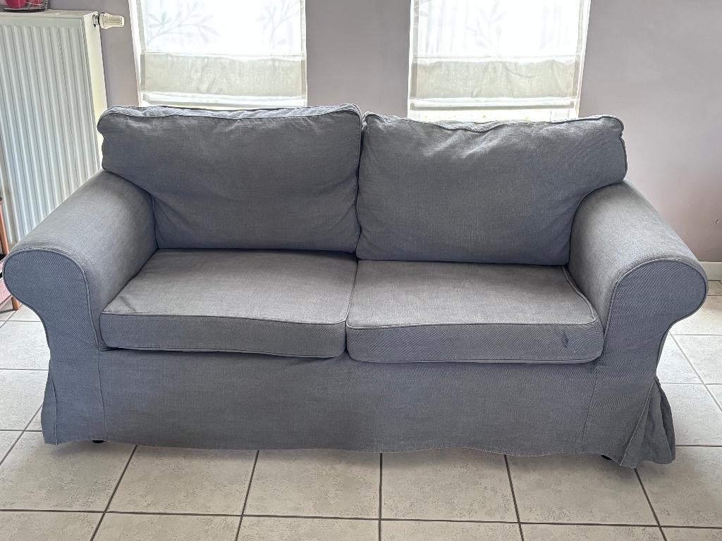 2 divans ektorp ikea 2 places gris 150€ les 2, 75 à 100 cm, Enlèvement, Utilisé, Deux personnes