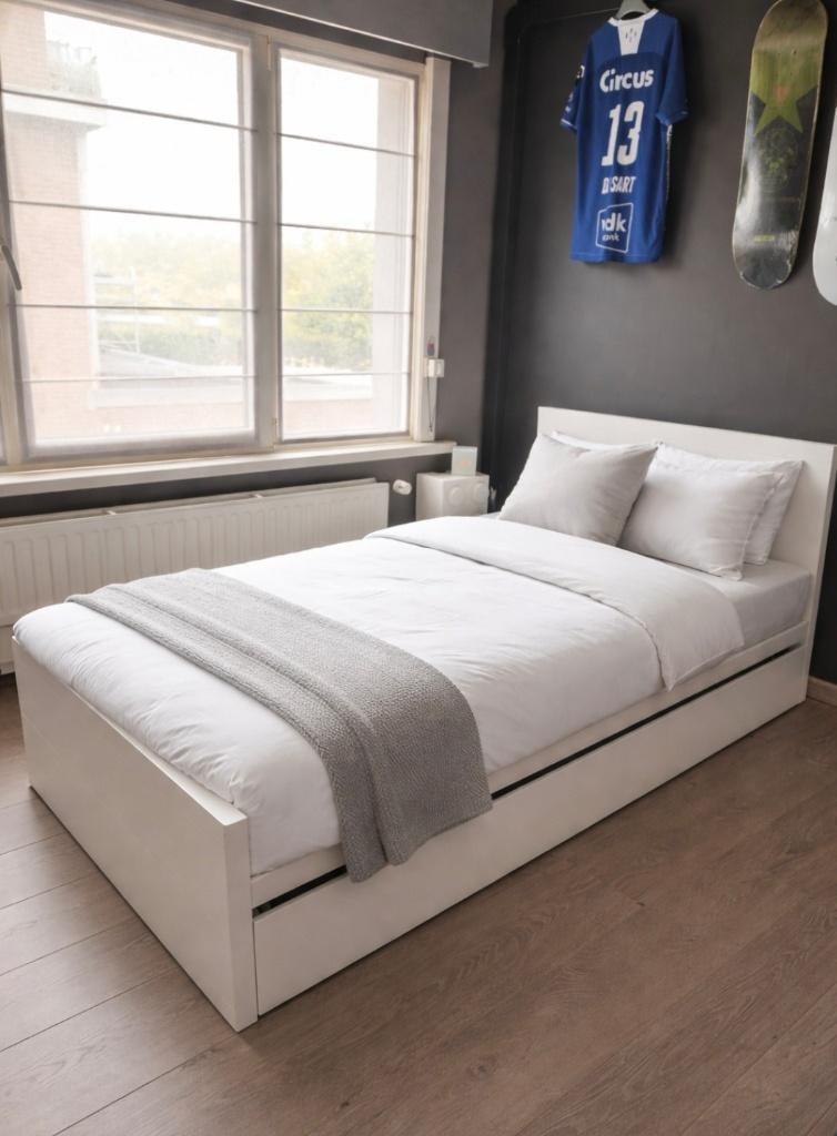 Bed inclusief matras en bedlade, Huis en Inrichting, Slaapkamer | Bedden, Ophalen, Gebruikt, 90 cm, Eenpersoons