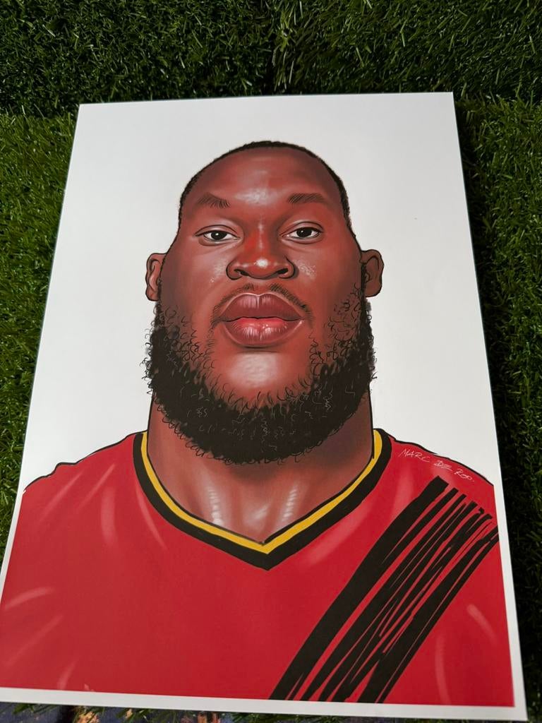 Karikatuur lukaku A4, Enlèvement ou Envoi, Neuf, Affiche, Image ou Autocollant