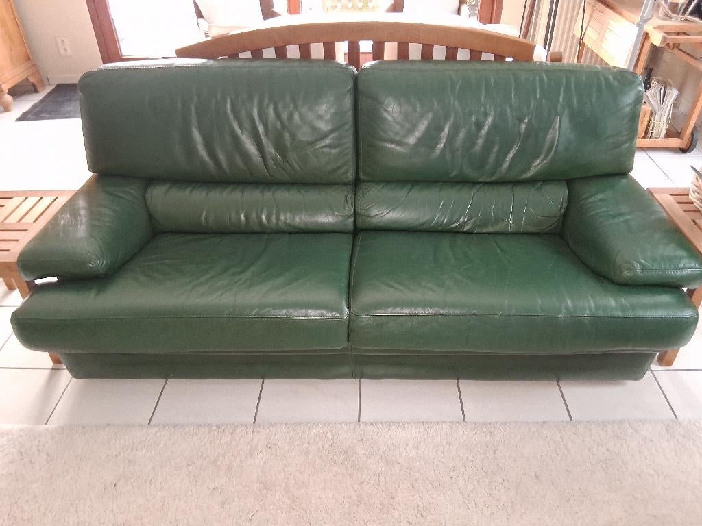 Iederen zetel, Huis en Inrichting, Zetels | Zetels, Ophalen, Gebruikt, Rechte bank, Leer