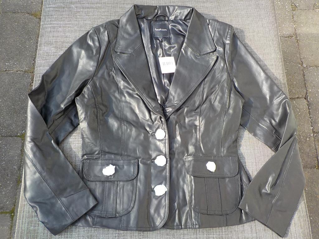 veste pour femme en cuir véritable noir neuf taille 40, Enlèvement ou Envoi, Neuf, Taille 38/40 (M), Noir