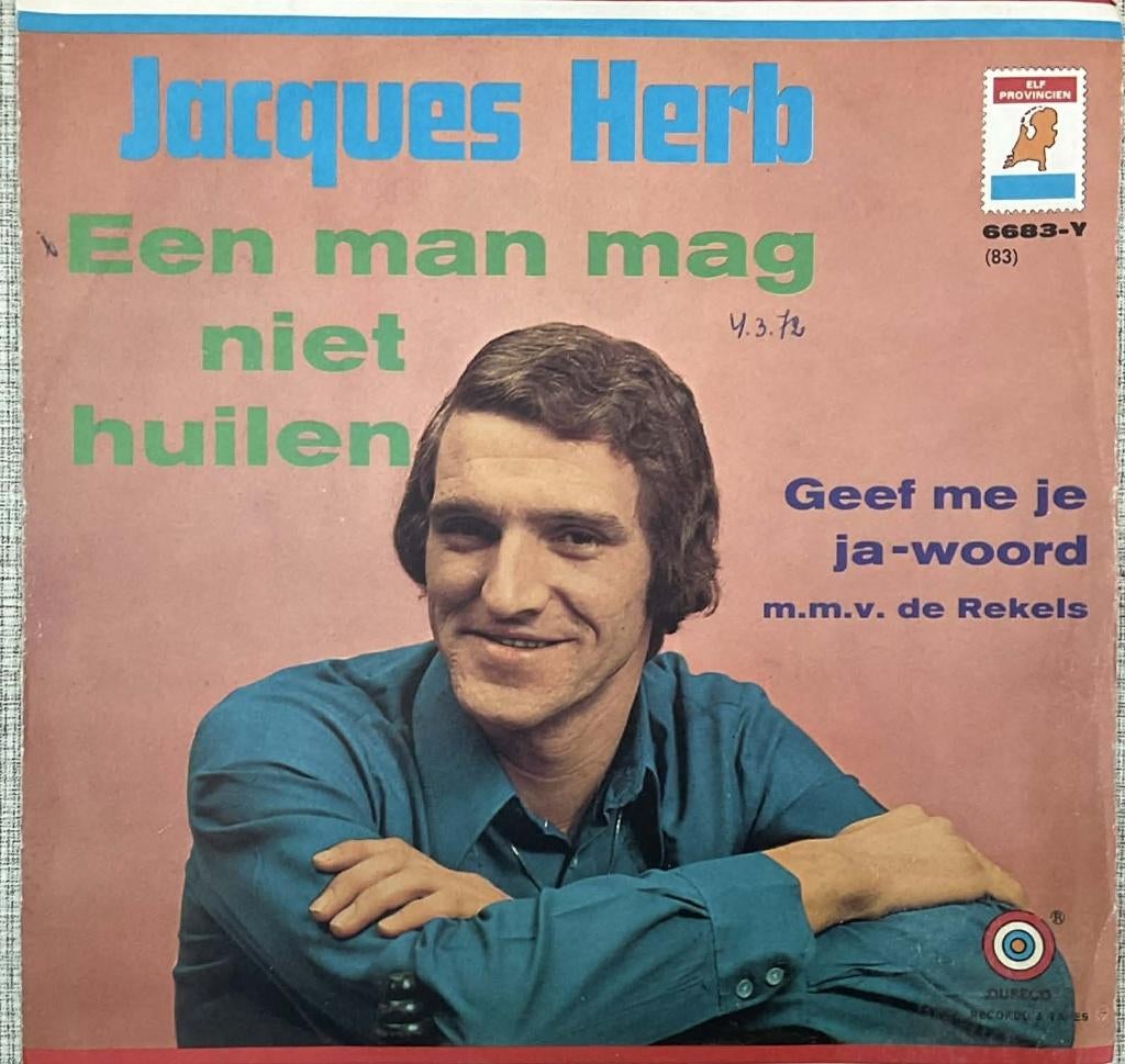 Jacques Herb - Een man mag niet huilen, Cd's en Dvd's, Vinyl | Nederlandstalig, Ophalen of Verzenden, Gebruikt, Levenslied of Smartlap