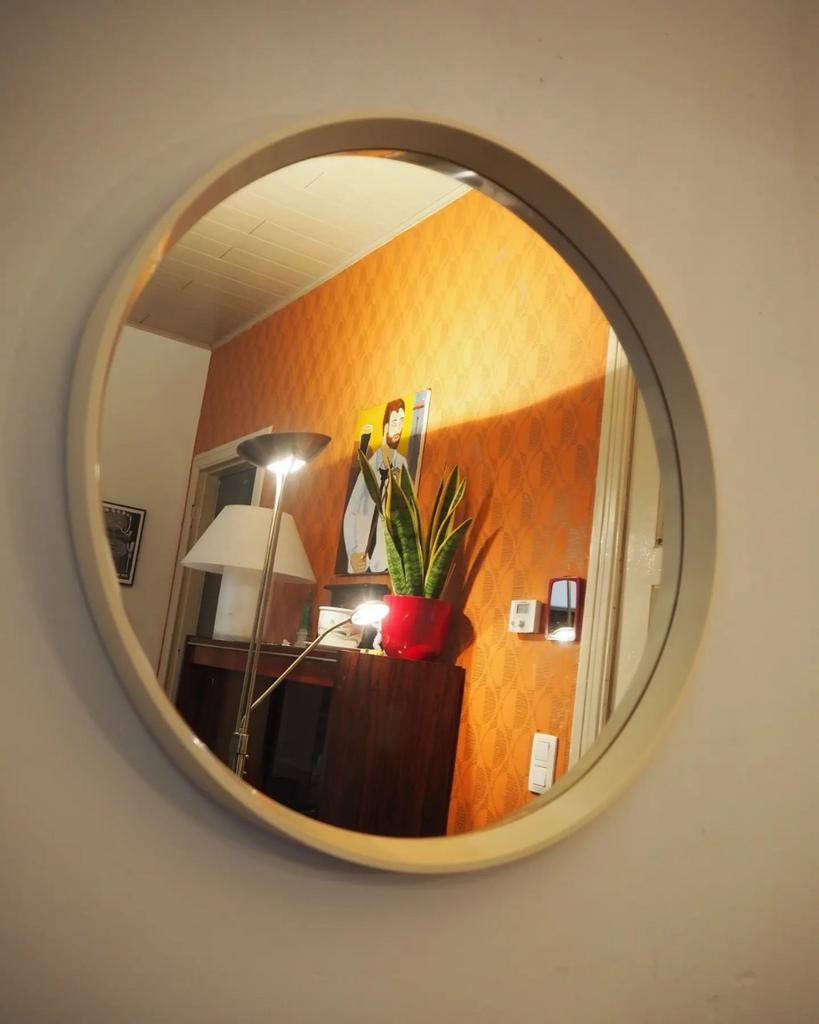 Ronde Space Age spiegel, 1970s, Enlèvement, Comme neuf, 50 à 75 cm
