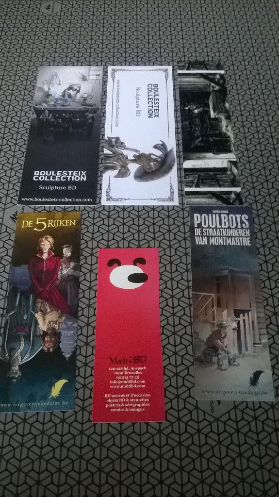 6 différents marque-pages de Bandes Dessinées, Livres, Plusieurs BD, Enlèvement ou Envoi, Divers., Comme neuf