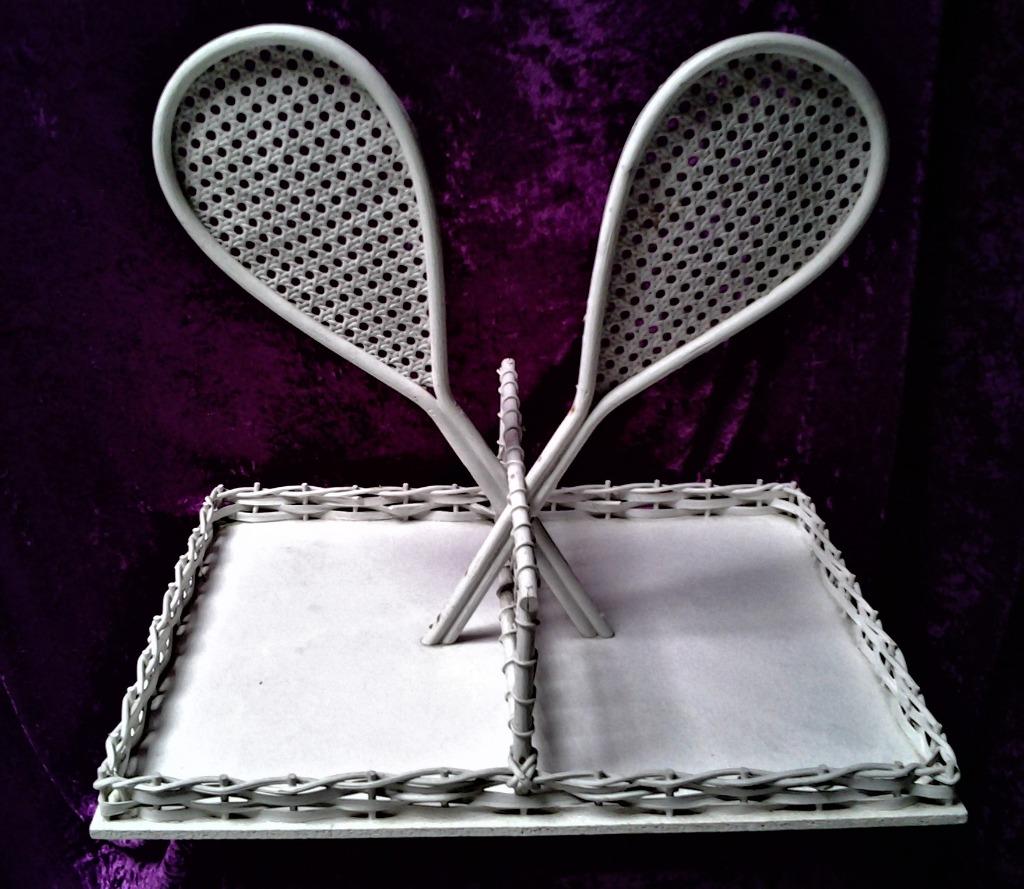 Presentatie mand tennis voor doopsuiker - witte kleur, Enlèvement, Utilisé