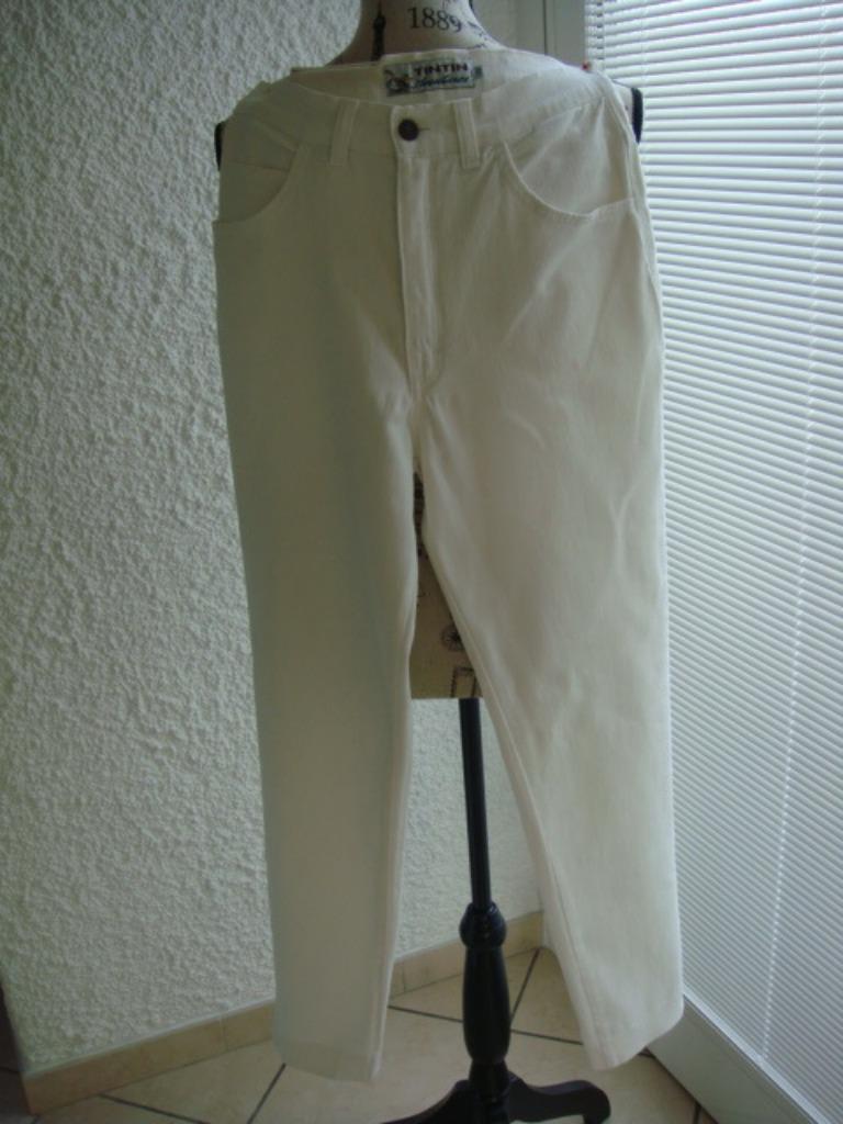 Pantalon Blanc TINTIN taille 29 = 38., Taille 38/40 (M), Enlèvement ou Envoi, Tintin, Porté