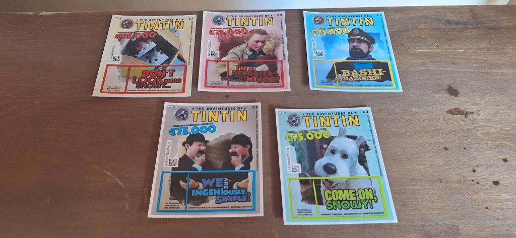 Kraskaarten van Kuifje van de nationale loterij, Verzamelen, Ophalen, Kuifje, Nieuw, Plaatje, Poster of Sticker