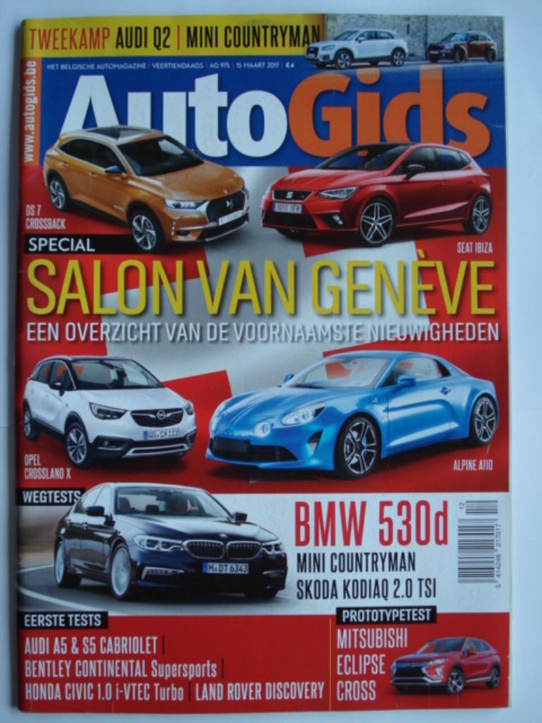 AutoGids 975 Alpine A110 Bentley Continental Supersports BMW, Verzenden, Gelezen, Algemeen