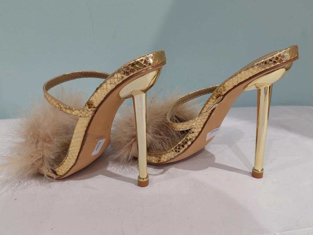 496C* SHEIN - sexy sandales dorées high heels (36), Kleding | Dames, Overige kleuren, Verzenden, Nieuw, Sandalen of Muiltjes