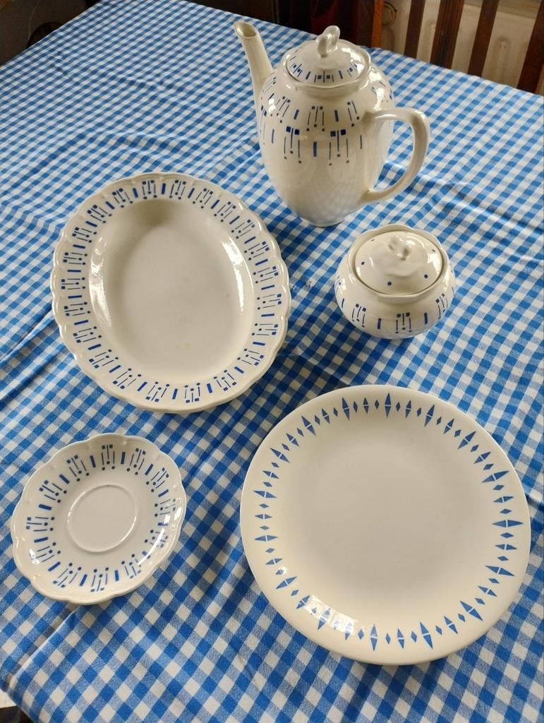Boch servies motief Carmen blauw wit, Antiek en Kunst, Antiek | Servies los, Ophalen of Verzenden