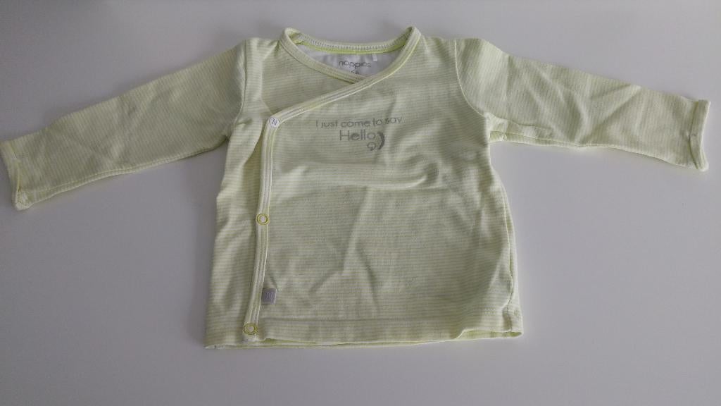 Wit/gele gestreepte t-shirt maat 68 NOPPIES, Kinderen en Baby's, Jongetje of Meisje, Ophalen of Verzenden, Zo goed als nieuw, Noppies