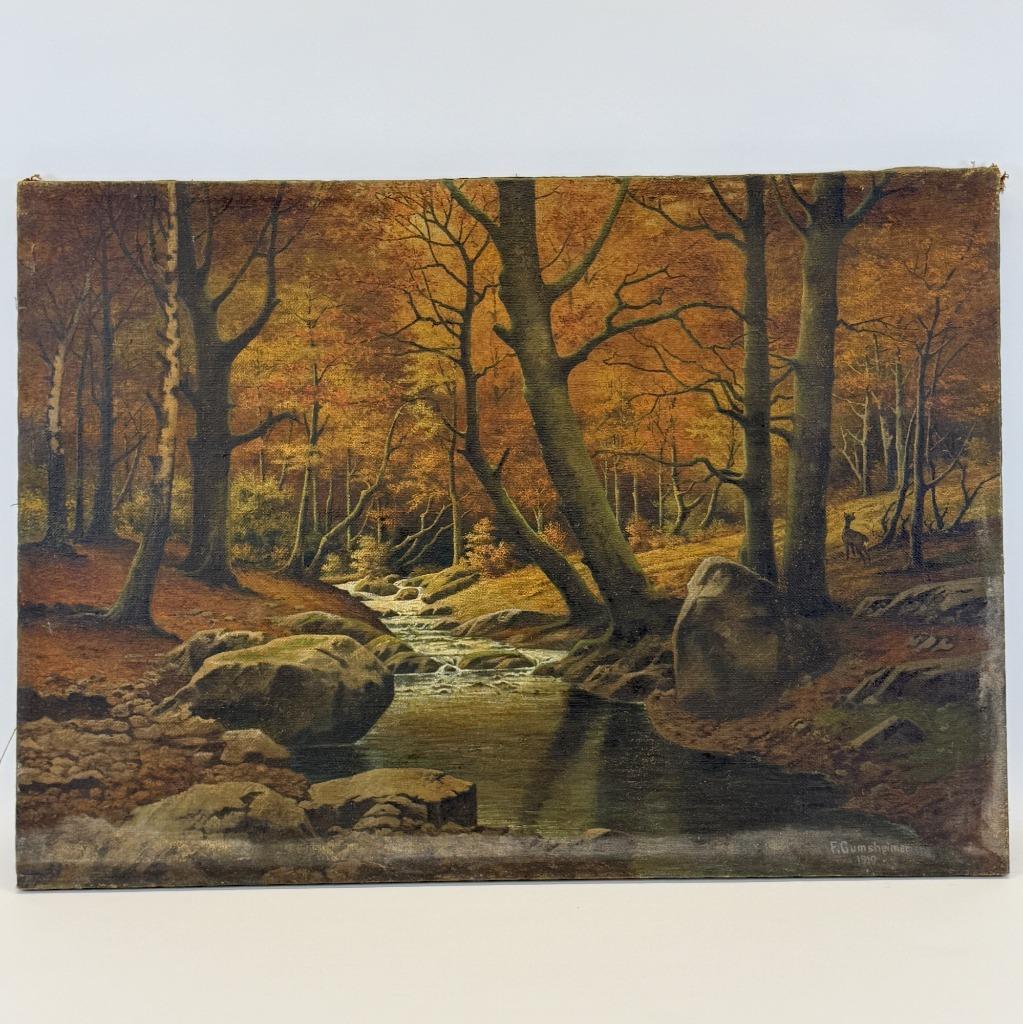 GUMSHEIMER F. get. 1919 'Boszicht' olie, Ophalen