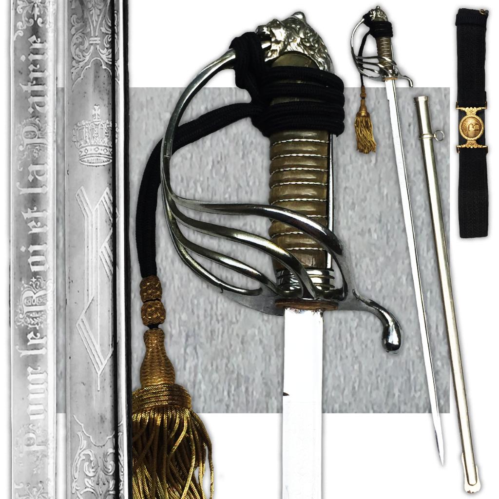 🚨ABL Rare Sabre belge Off. Sup / Roi Baudouin Original, Collections, Envoi, Armée de terre, Épée ou sabre