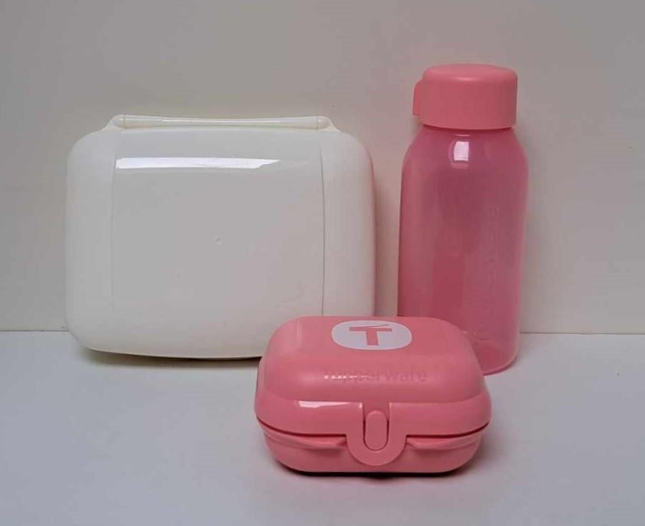 Tupperware™ « Set Déjeuner - Take Away » blanc et rose, Maison & Meubles, Cuisine| Tupperware, Neuf, Boîte, Blanc, Violet, Enlèvement ou Envoi